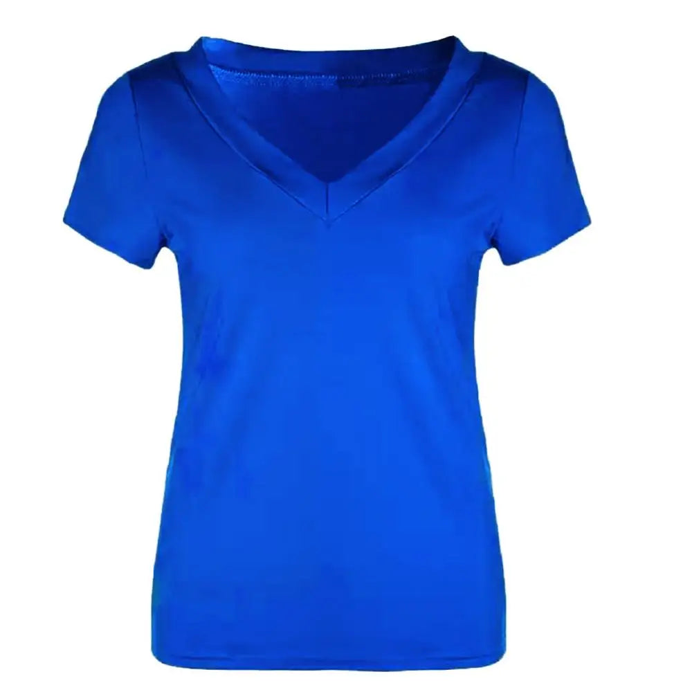 Slim Fit Plus Size T-Shirt Women Top Solid Color Short Sleeve